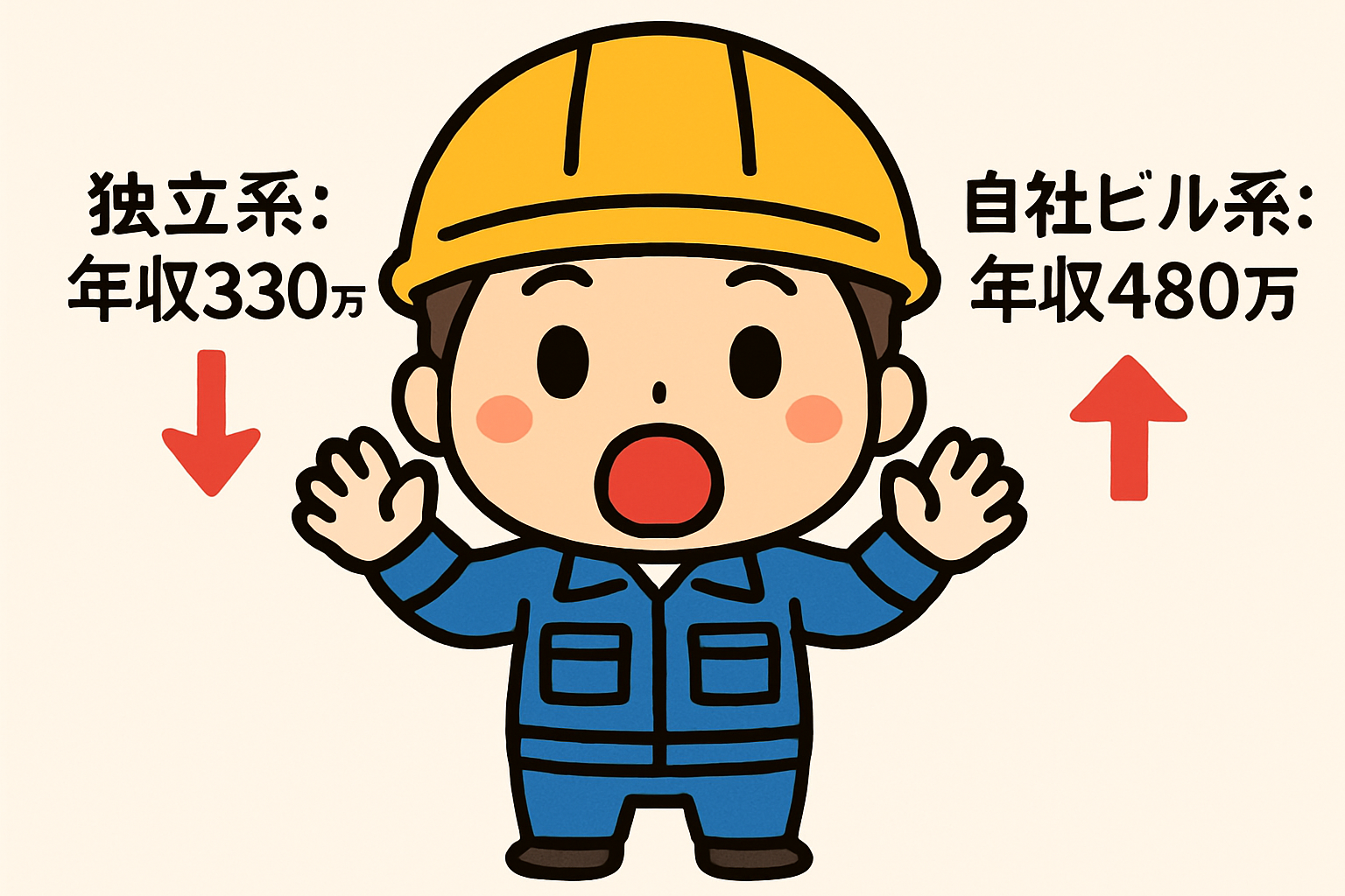 ビルメン会社系統の年収差に驚くイメージ