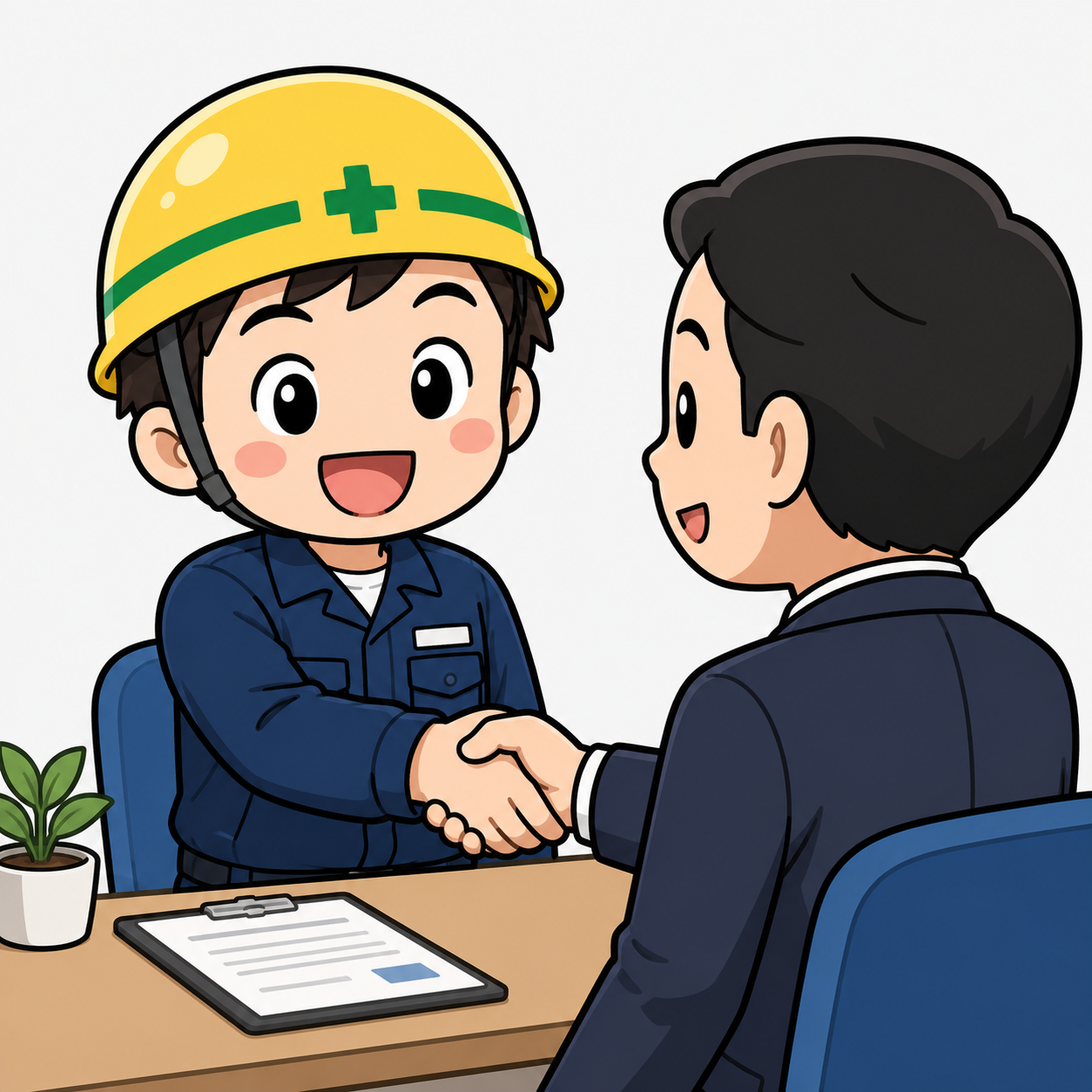 ビルメン面接・採用握手のイメージ